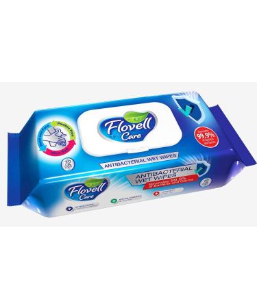 FLOVELL CARE Ultraclean Antibacterial Hand Wipes 72 Sheet Wet Wipes