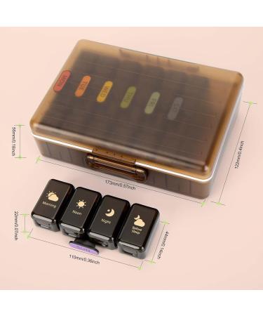 YUSHAN Travel Pill Organizer - 4x Daily Weekly Medicine Storage BPA-Free Pill Box for Vitamins & Supplements - Cute & Premium Quality - 2023 - Buy Online on GoSupps.com