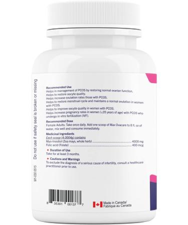 Maxion Ovacare for Natural PCOS Relief Supplement for Women With Myo-Inositol to Help Restore Normal Ovarian Function Inositol Powder Support for PCOS Fertility & Menstrual Health for Women 120g Powder - Buy Online on GoSupps.com