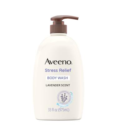 Aveeno Stress Relief Body Wash with Soothing Oat Lavender Chamomile & Ylang-Ylang Essential Oils Hypoallergenic Dye-Free & Soap-Free Calming Body Wash gentle on Sensitive Skin 33 fl. oz(Pack of 1) 33 Fl Oz (Pack of 1)
