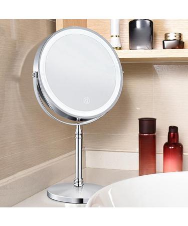 SRMAN 1Set 10X LED Mirror Rechargeable Make Up Mirror Magnification Cosmetic Mirror 2 Side Brightness with 3 Colors A Chrome - Buy Online on GoSupps.com