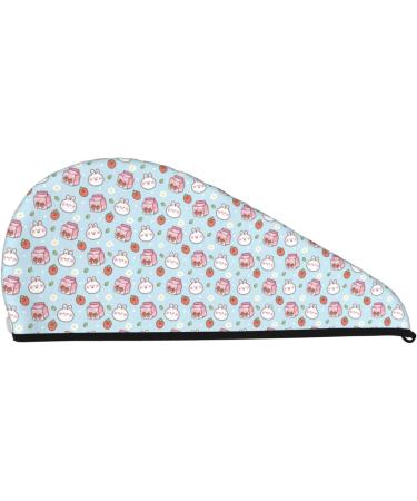 Cute Rabbit Microfiber Hair Towel | Super Absorbent Coral Velvet Wrap for Long & Curly Hair - Quick Dry for Women - Buy Online on GoSupps.com