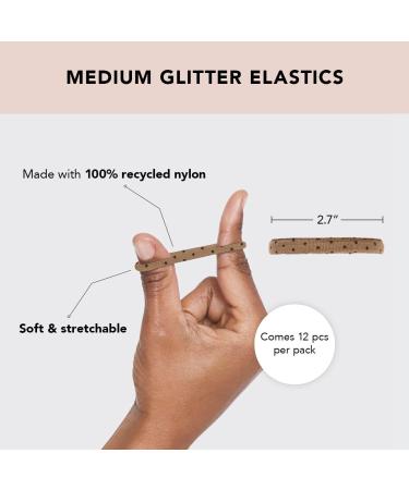 Kitsch Recycled Nylon Polka Dot Medium Hair Ties - Pack of 12 | No Damage Hair Elastics | Black Hair Bands for Thick & Thin Hair | Ponytail Holders | Hair Accessories for Girls - Buy Online on GoSupps.com