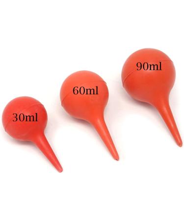 Honbay 3PCS Red Rubber Squeeze Bulb Ear Syringe Ball - 30ml, 60ml, 90ml Sizes - Buy Online on GoSupps.com