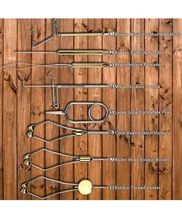 AGOOL Fly Tying Tool Kit - Premium Tools for Flawless Fly Fishing | Hackle Plier, Dubbing Needle, Threader, Whip Finisher & Bobbin Holder Included - Buy Online on GoSupps.com