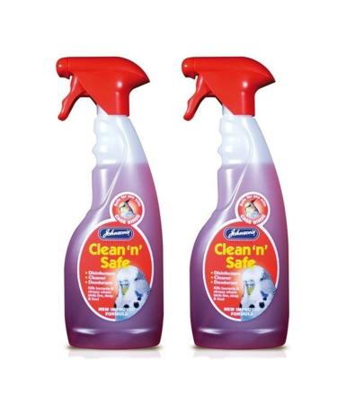 JOHNSONS CLEAN N SAFE CAGE BIRD BUDGIE PARROT DISINFECTANT CLEANER 2 PACK