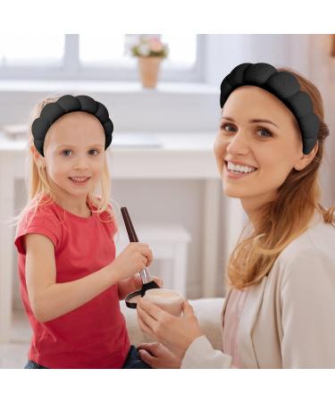 Sponge Spa Headband for Women - Soft Terry Towel Cloth Fabric Head Band with 2 Wrist Washbands - Black - Buy Online on GoSupps.com