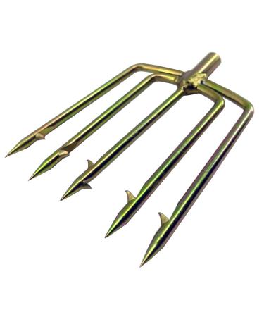 SPEARFISHING WORLD Multi-Prong Trident Harpoon Spear Tip for Hunting with Speargun, Polespear and Hawaiian Sling with 5 Barbed Prongs.