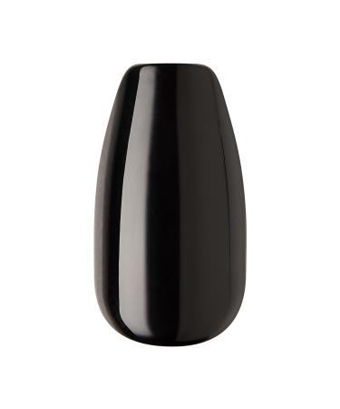 KISS imPRESS No Glue Mani Press On Nails - All Black Coffin Shape Medium Size 30 Nails & Accessories - Buy Online on GoSupps.com