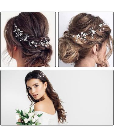Hair Vine Crystal Headband Pearl Headpiece for Wedding Bride Bridesmaid - Buy Online on GoSupps.com