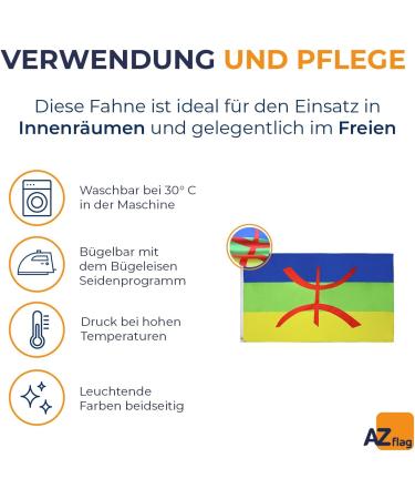 Buy AZ FLAG KABYLEI 150x90cm High-Quality Berber Flag | International Shipping Available - Buy Online on GoSupps.com