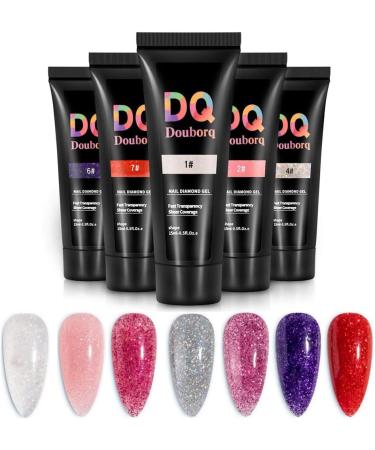 Poly Nail Gel - Glitter Gel for Nails | Builder Nail Extensions & Diamond Style Nail Art | DIY Salon Quality - Buy Online on GoSupps.com