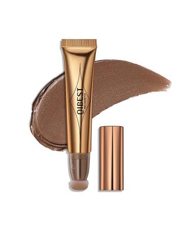 Liquid Contour Beauty Wand Cream Blush Highlighter Contour With Cushion Applicator Liquid Highlighter Face Bronzer Natural Super Silky Blush Stick Beauty Light Wand (1# Grey brown) 1# Grey brown 1 count (Pack of 1)
