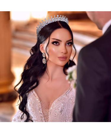 FASNAHOK CZ Wedding Bride Tiara - Silver Princess Crown Headpiece for Prom, Birthday, and Special Occasions - Elegant Hair Accessories for Women - Buy Online on GoSupps.com