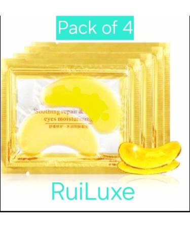 RuiLuxe Gold Collagen Gold Powder Eye Patch Gold Collagen under Eye Mask Rejuvenating Soothing Fine lines Anti Wrinkles Spa-like results Gold Eye Treatment Hydrating under Eye Gel Pads - Buy Online on GoSupps.com