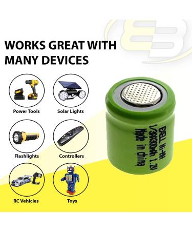 20pc Sizzler Short Chassis 1.2V 1/3AA NiMH 300mAh Flat Top Rechargeable Batteries - Compatible with ANTEATER SIDEBURN HOT HEAD CAMARO T/A & More - International Shipping Available - Buy Online on GoSupps.com