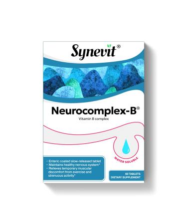 Synevit Neurocomplex-B Slow-Release B Complex Vegan Supports Energy Nerve Function & Mood Balance | 60 Tablets
