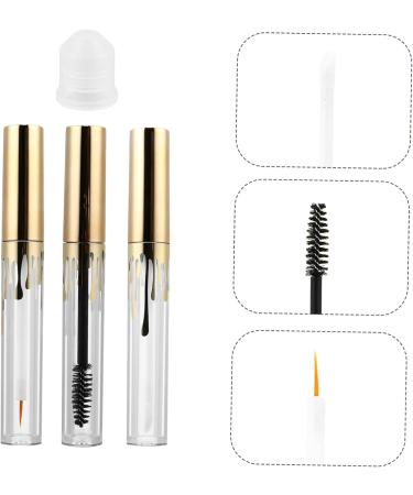 Outanaya 3pcs Makeup Bottle Empty Eyeliner Bottle Mascara Clear Mascara Tube Lip Gloss Clear Golden Plastic - Buy Online on GoSupps.com