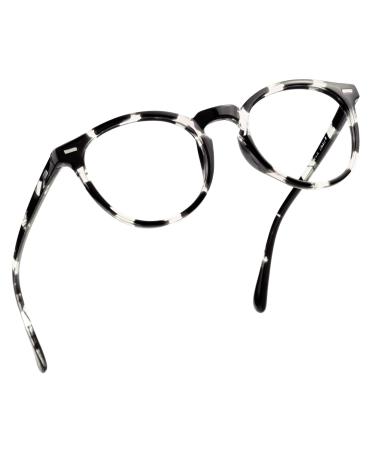 LifeArt Blue Light Blocking Glasses Anti Eyestrain Computer Reading/Gaming/TV Glasses for Women and Men Anti UV Anti Glare (Black&White No Magnification) Peninsula_blackwhite 0.0 x