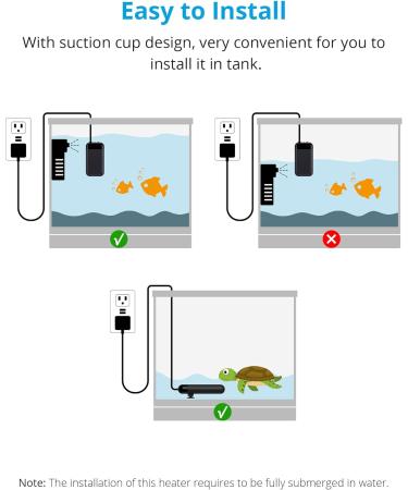 NICREW Submersible Aquarium Mini Heater Small Betta Fish Tank Heater with Electronic Thermostat 15W 15-watt - Buy Online on GoSupps.com