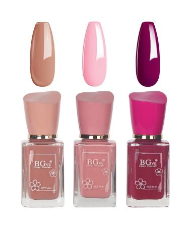 Nail Varnish Sets - Nude Pink Nail Polish Set - Quick Dry & Long Lasting Nail Polish - Oil-Based Formula Nail Polish Gift Set for DIY Nail Art No Need Baking