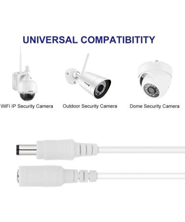 Dericam DC 12V 2A Power Supply Adapter with 5ft Cord - US Plug, White - for DVR/NVR/IP/CCTV Camera - Buy Online on GoSupps.com