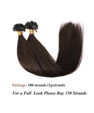 SEGO Bondings Extensions Real Hair - 100 Strands U-Tip Keratin Remy Human Hair Extensions Dark Brown #2 20 (50cm) - International Shipping Available - Buy Online on GoSupps.com