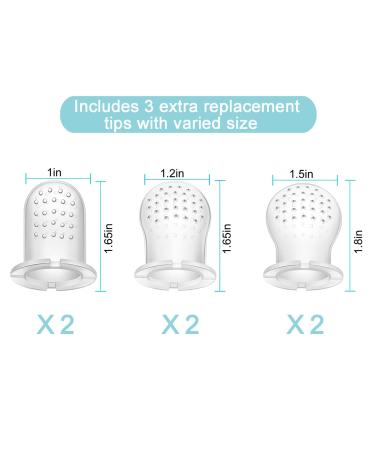 PandaEar 6 Pack 3 Sizes Toddler Silicone Pouch with Pacifier Protector Boxes for Baby Fruit Food Feeder| Universal Accessories| Transparent| BPA Free - Buy Online on GoSupps.com