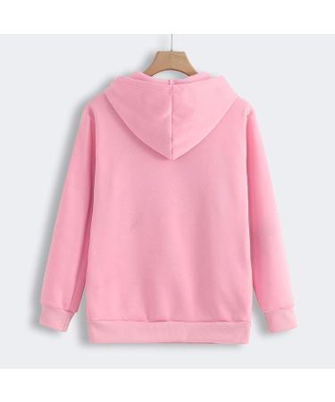 Womens Long Sleeve Cat & Dog Hoodie Sweater with Big Bag & Zipper - Cozy Pink XL Sweatshirt - Buy Online on GoSupps.com