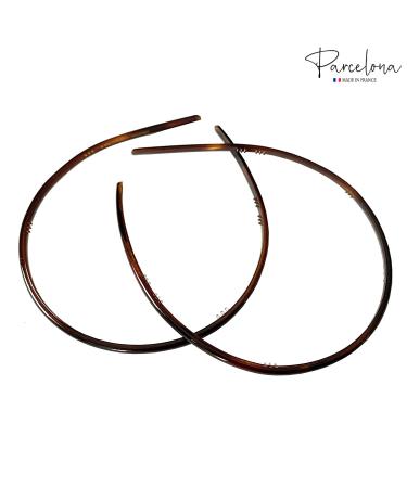 Parcelona French Ultra Thin Tortoise Shell Brown Celluloid Headband Set for Women and Girls - Pack of 2 - Buy Online on GoSupps.com