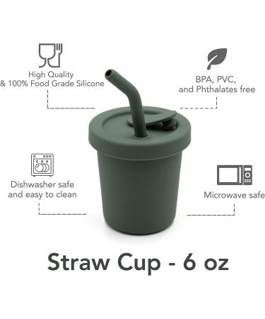 Silicone 6 Oz Straw Cup in Almond | Spill-Proof & Non-Slip | Dishwasher Safe - Buy Online on GoSupps.com