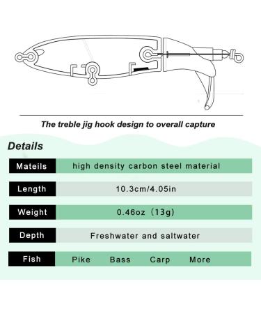 6PCS Bass Whopper Lures Kit - Floating Rotating Tail Topwater Fishing Lures for Bass & Trout - Buy Online on GoSupps.com