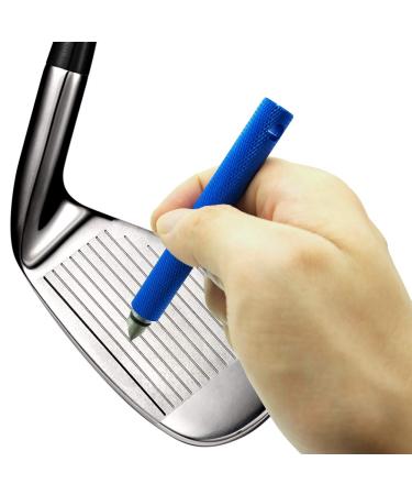 Golf Club Groove Sharpener Sharpening Tool Re-Grooving Cleaning Tool and Cleaner for Wedges & Irons Blue