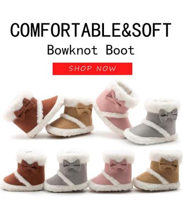Sonsage Infant Baby Snow Boots - Soft Anti-Skid Sole Ankle Booties for Winter - 12-18 Months - Pink - Buy Online on GoSupps.com