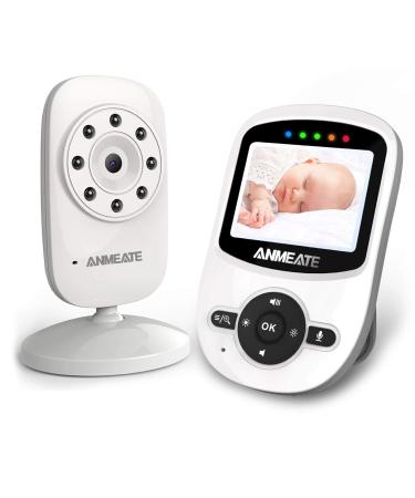 Video Baby Monitor with Digital Camera, ANMEATE Digital 2.4Ghz Wireless Video Monitor with Temperature Monitor, 960ft Transmission Range, 2-Way Talk, Night Vision, High Capacity Battery 2.4inch