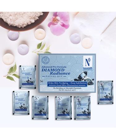 NutriGlow NATURAL S Diamond Radiance Facial Kit - Acne & Spot Free Brightens Dull Skin 60gm - International Shipping Available - Buy Online on GoSupps.com