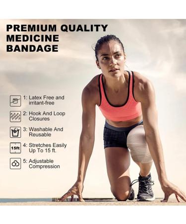 Tovmekdjn 5 Rolls Elastic Bandage Wrap - Compression Bandage with Self Closure and Extra Clips Latex Free Bandage for Sports C - Buy Online on GoSupps.com