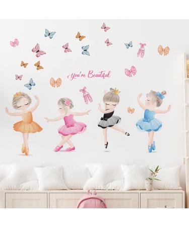 OOTSR Black Girl Inspirational Butterfly Wall Decals - Positive Bedroom Art for Girls - Ballerina Baby Girls Wall Stickers - Buy Online on GoSupps.com