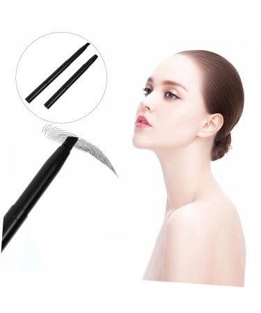 FRCOLOR Retractable Eyebrow Brush Set - 6 Pcs Angled Makeup Brushes & Mini Eyeliner Tool | Travel-Friendly Cosmetic Brushes in Black - Buy Online on GoSupps.com