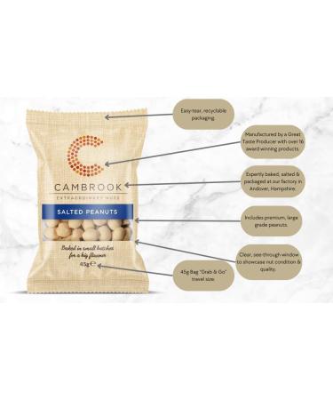 Cambrook Baked & Salted Peanuts 45g - Premium Quality, Gluten-Free, Vegan Nuts - Buy Online on GoSupps.com