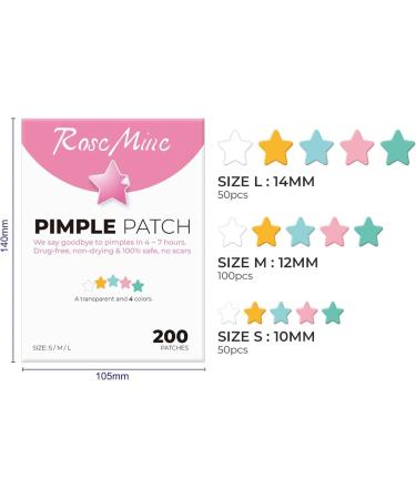 Pimple Patches 5 Color 200 Spot Patches Hydrocolloid Patches Drug-Free Non-Drying No Scars & 100% Safe Pimple Acne Patch 4-7 Hours Relieves S/M/L Sizes Star Pimple Patches - Buy Online on GoSupps.com