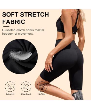 Flintronic Women's Cycling Pants | High Waist Opaque Leggings | Elastic Sports Yoga Shorts for Running & Workout - Black Bika 1PC - Buy Online on GoSupps.com