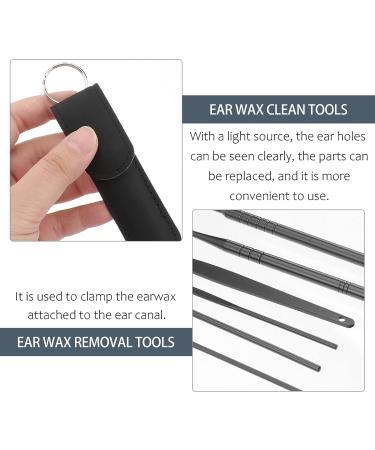 Stainless Steel Ear Cleaning Tools - 2 Sets of Portable Black Spiral Scrapers for Ear Wax Removal and Storage - Reusable and Easy to Use for Men, Kids, and Home Cleaning - Healeved - Buy Online on GoSupps.com
