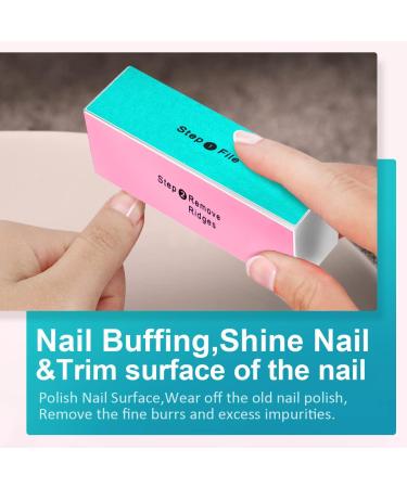 Nail File and Polishing Buffer Block Set - 2pcs 4-Way Buffing Polish for Shine & 10pcs Double Sided 100/180 Grit Emery Board Filer - Buy Online on GoSupps.com
