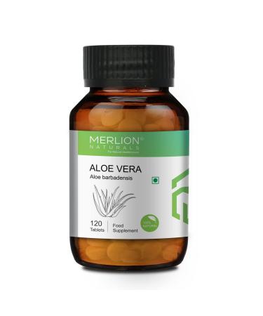 Merlion Naturals Aloe Vera Tablets Aloe barbadensis All Natural Pure Herbs 500mg x 120 Tablets