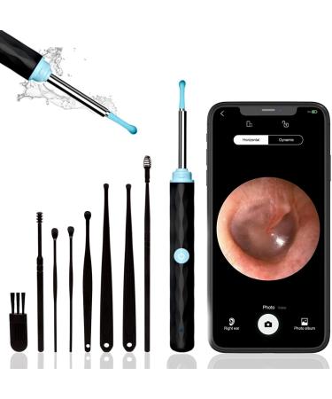 Ear Wax Removal Ear Cleaner with Built-in 1296P Camera Easy and Safe Ear Cleaning Earwax Removal kit with 9 Ear Pick and 8 Traditional Tools Ear Cleaning Kit for iPhone iPad Android (White)