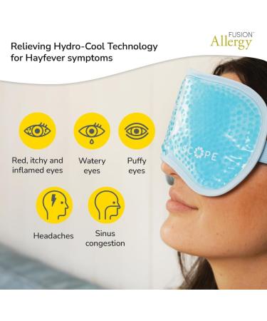 FUSION Allergy Cooling Eye Mask with HydroCool Technology - Super Soft & Reusable - Quick Relief from Hay Fever Symptoms Migraines Congestion Sinus Pain and Puffy Irritated Eyes - Buy Online on GoSupps.com