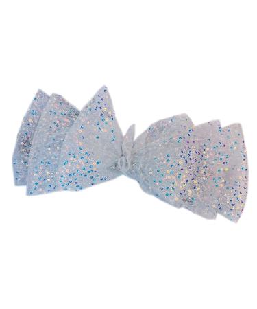 Women's Hair Bow Hair Clip with Sequins Tulle Bow Hair Clip Hair Pin Bow Hair Accessories Hair Clip Headwear for Women and Girls Wedding Party Banquet White
