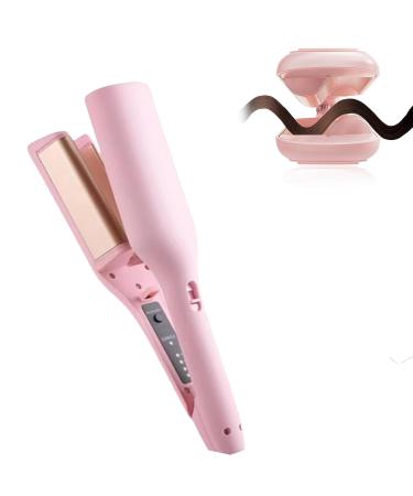 French Wave Curling Iron - Rommantic Water Ripple Egg Roll French V Curling Wand 32mm Adjustable Temperature Hair Curler (B)