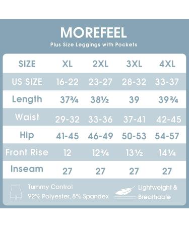 MOREFEEL Plus Size Leggings for Women-Stretchy X-Large-4X